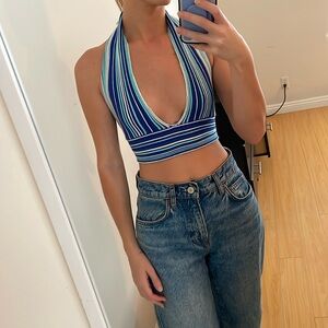 Blue halter top